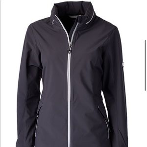 Cutter & Buck Vapor Water Repellent Stretch Womens Full Zip Rain Jacket